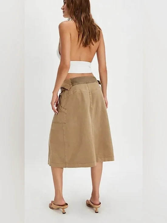 NWT! Free People Sunday Sweetheart Midi Skirt - Dutch Cocoa - Picture 2 of 8